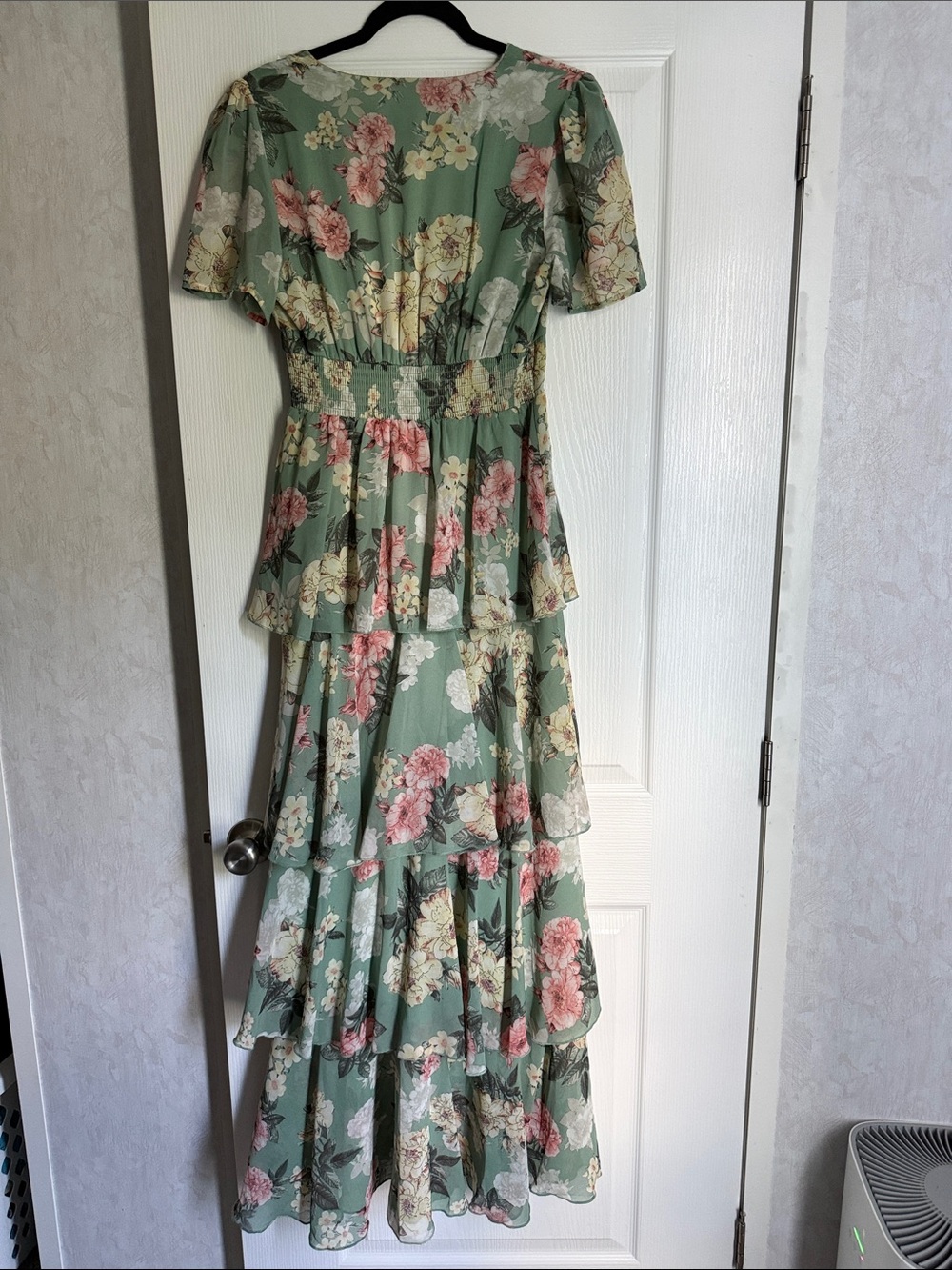 Baltic Born Sage Green Floral Tiered Maxi Dress - Picture 3 of 4